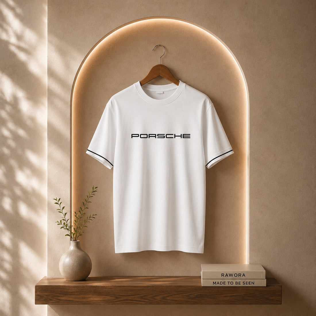 Porsche Logo White T-Shirt | Minimal Automotive Graphic Tee