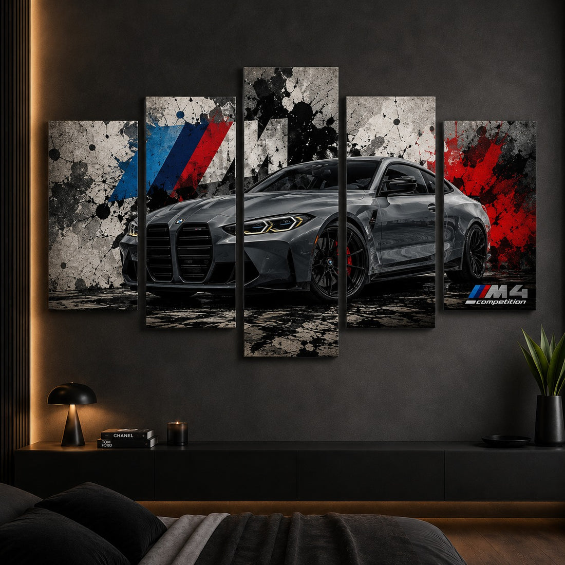 BMW M4 Competition 5-Piece Wall Art – Luxury Sports Car Canvas Set | Rawora.pk