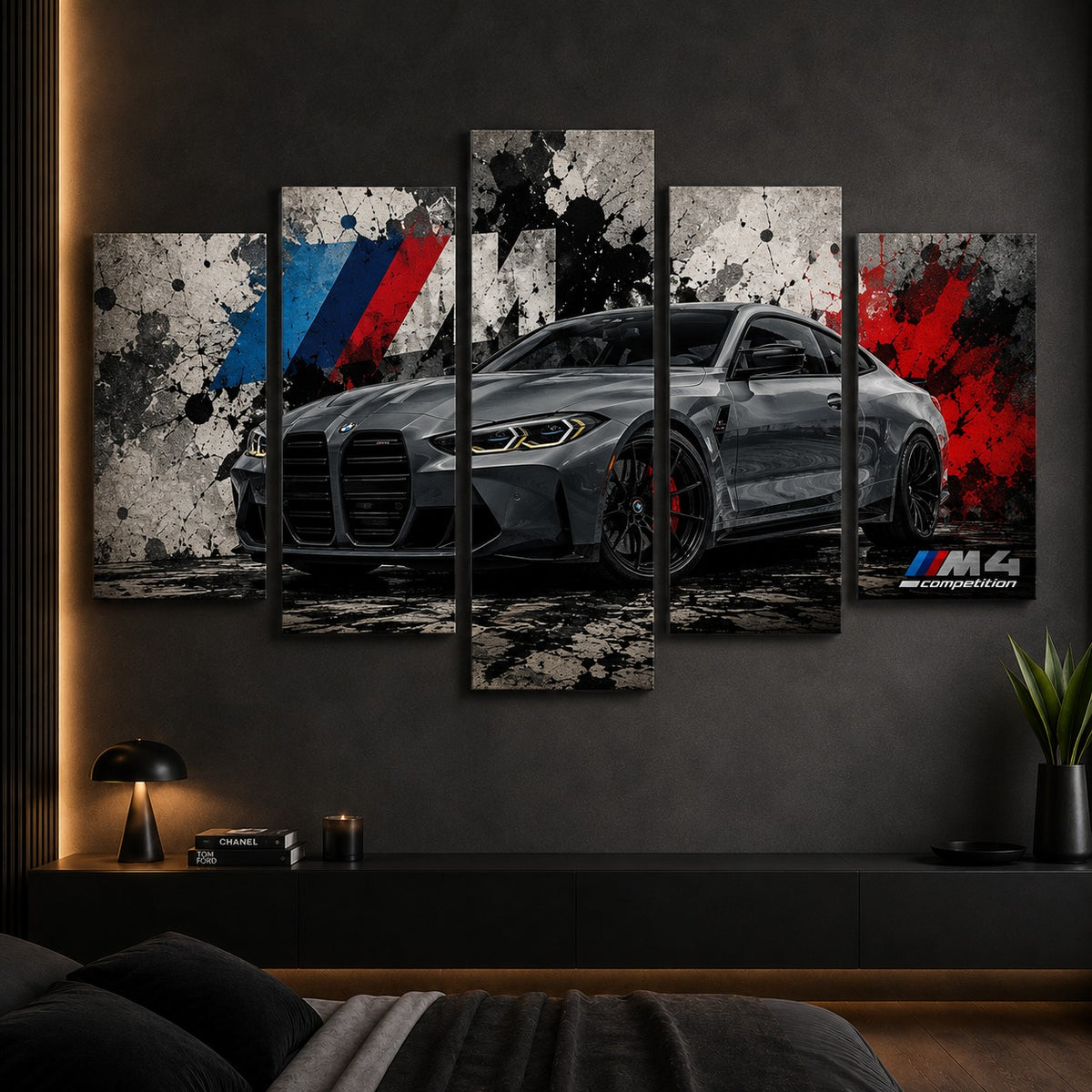 BMW M4 Competition 5-Piece Wall Art – Luxury Sports Car Canvas Set | Rawora.pk