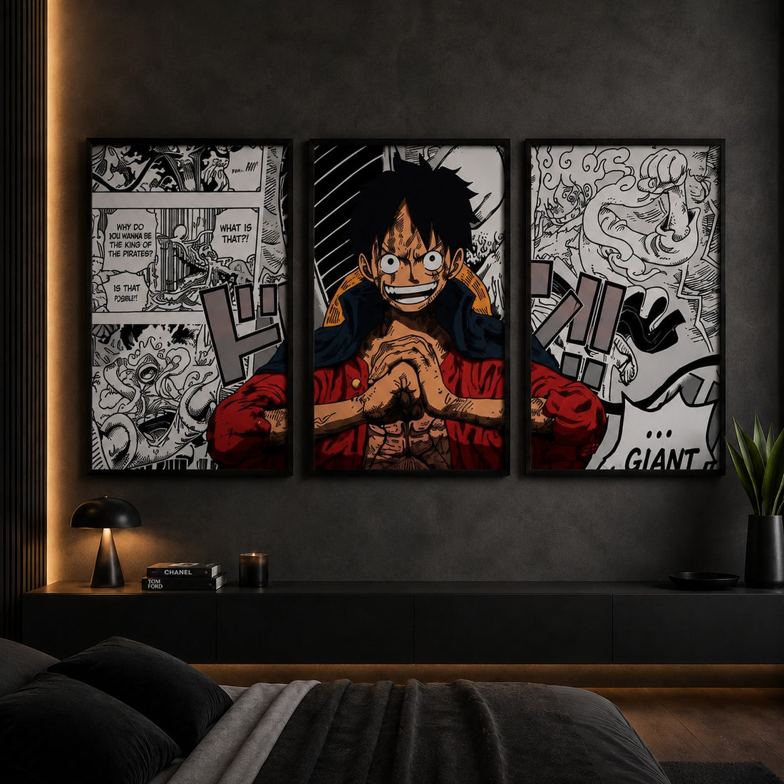Luffy One Piece 3-Piece Wall Art – Anime Manga Poster Set | Rawora.pk